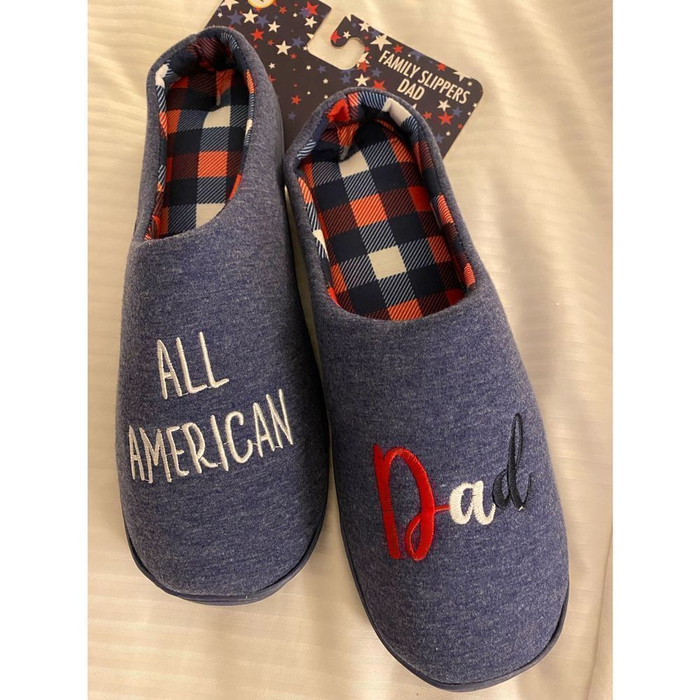 All American dad slippers size xl 10-13 nwt